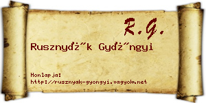 Rusznyák Gyöngyi névjegykártya
