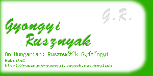 gyongyi rusznyak business card